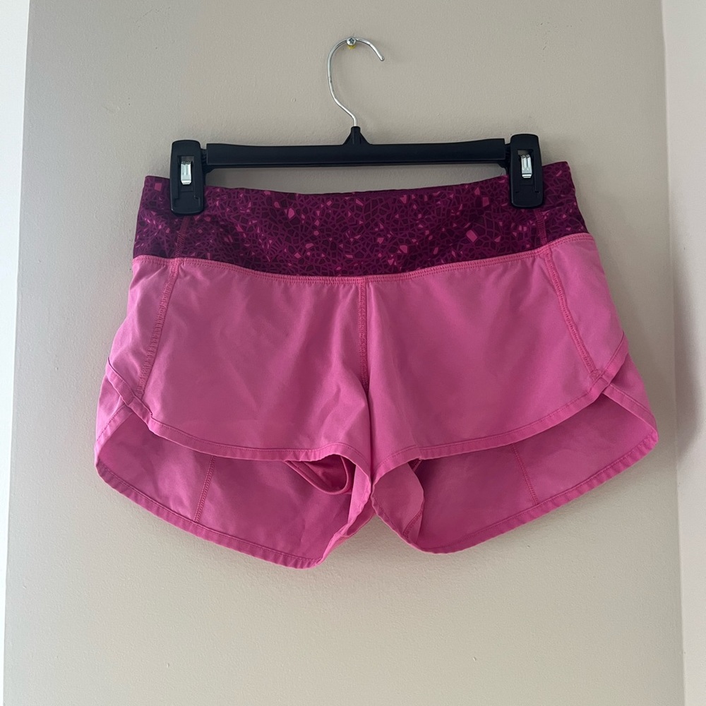 Lululemon speed up shorts 2.5 inch inseam in pink